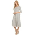 thumbnail image 2 of Women's Casual Basic Comfy 3/4 Sleeve Flare A-line Midi long maxi Dress, 2 of 4