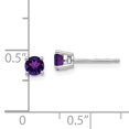 thumbnail image 7 of 14K White Gold 4mm Amethyst Earrings, 7 of 7