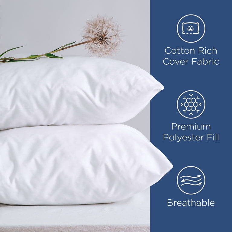 Martex 2-Pack King Down Alternative Bed Pillows, White photo 5