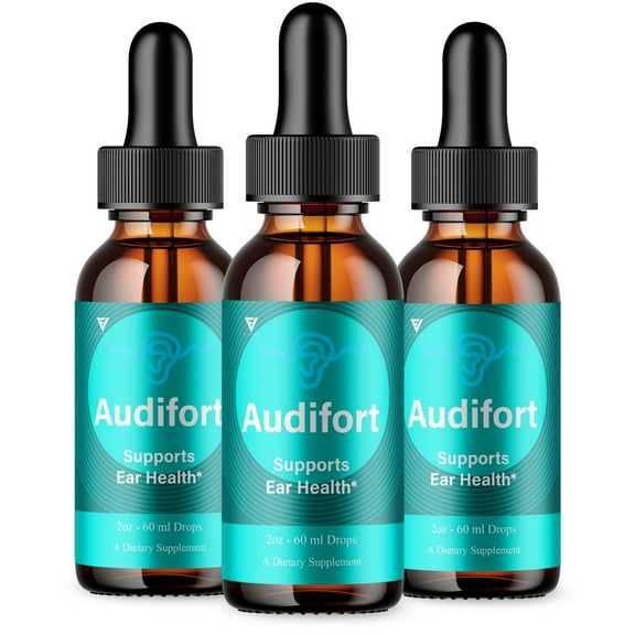 (3 Pack) Audifort Advanced Tinnitus Drops, Audifort Maximum Strength Hearing And Overall Health Formula (6oz)