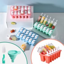 WKSCLPAI Popsicle Molds Silicone 12-Cavity,Food-Grade Homemade Popsicle Molds Ice Pop Cream Molds,DIY Ice Pop Mold with 12 Reusable Sticks, Non-Stick Flat Design,BPA-Free,Watermelon Red