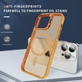 thumbnail image 5 of for iPhone 15 Pro Max Case, Luxury Clear Phone Case Compatible with MagSafe + Camera Stand Kickstand Shockproof Anti-Scratch Drop Protective Frosted Back Case for iPhone 15 Pro Max - Orange, 5 of 7