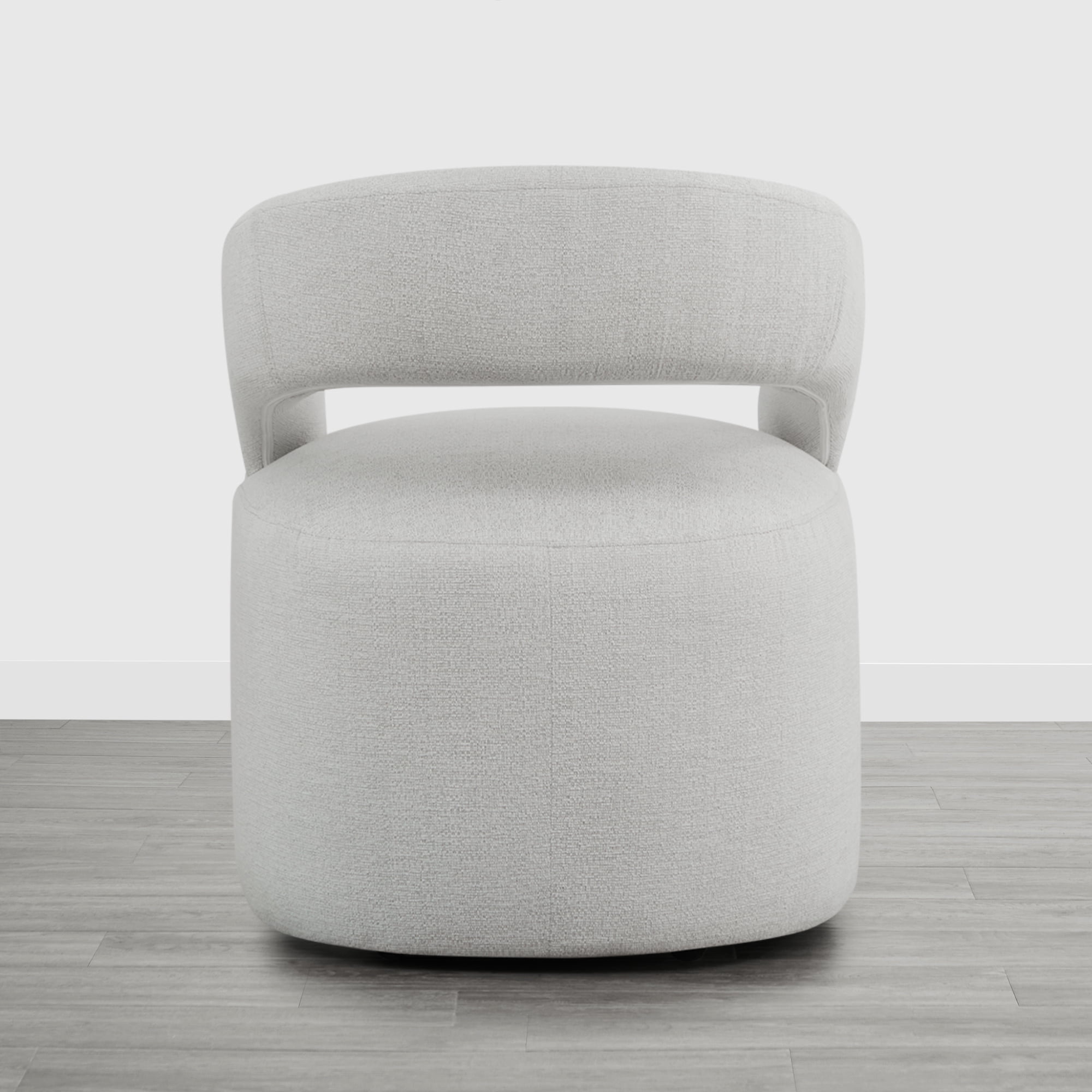 Spruce & Spring Upholstered Dining Chair with Open Back and Hidden Casters, Single, Light Grey(Multi-Colored)