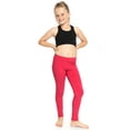 thumbnail image 6 of Stretch Is Comfort Girl's Set of 3 Cotton Footless Leggings Hot-Pink Light-Pink Black XX-Large, 6 of 6