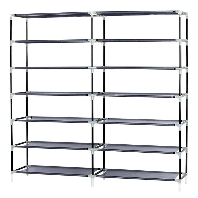 PENGKE Large Shoe Rack Shoe Storage Organizer Cabinet Tower with Dustproof Cover Closet Shoe Cabinet Tower,9 Tiers Black, Size: 23.6 in, Other