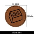 thumbnail image 2 of Escape Button Computer Keyboard Funny 2.5" Faux Leather Round Engraved Iron-On Patch - Brown, 2 of 6