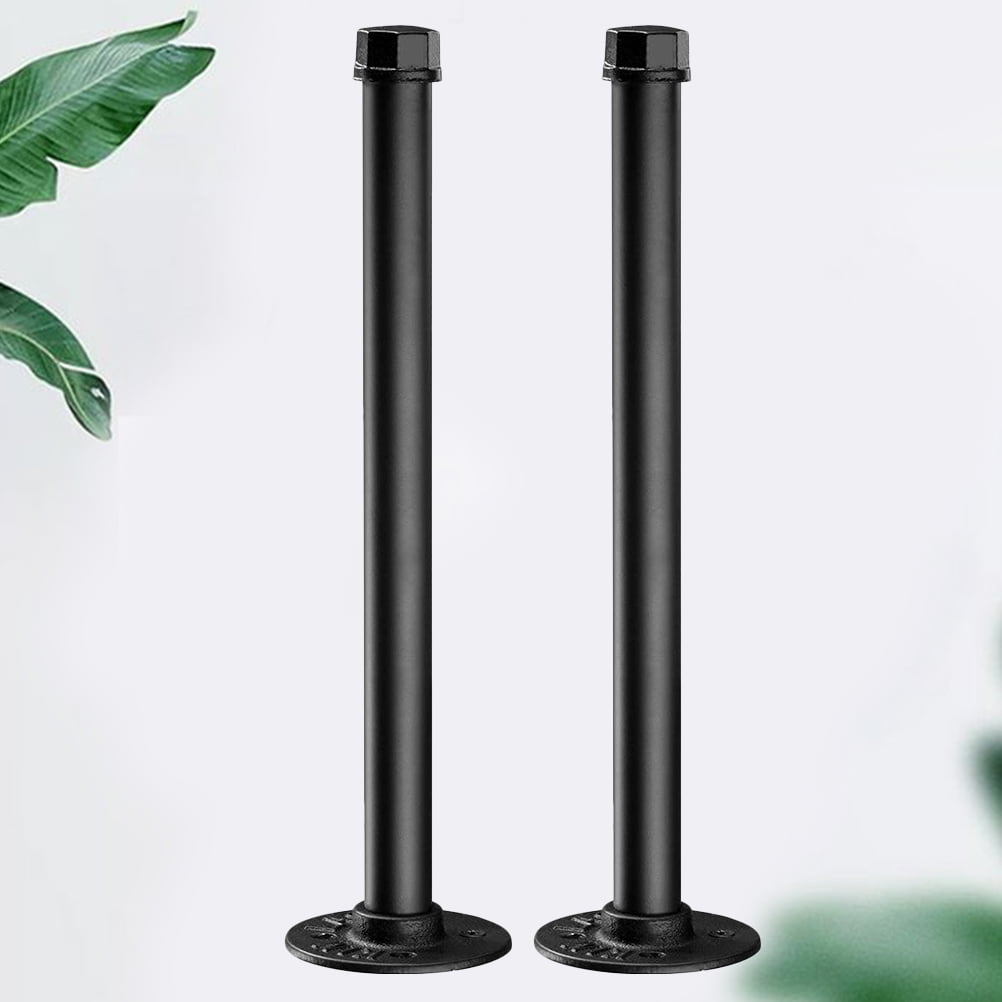 LABSERRON Iron Pipe Shelf Bracket Black 2Pcs 13.8x3.15x0.79 Inch Rustic Industrial Style Shelving Support