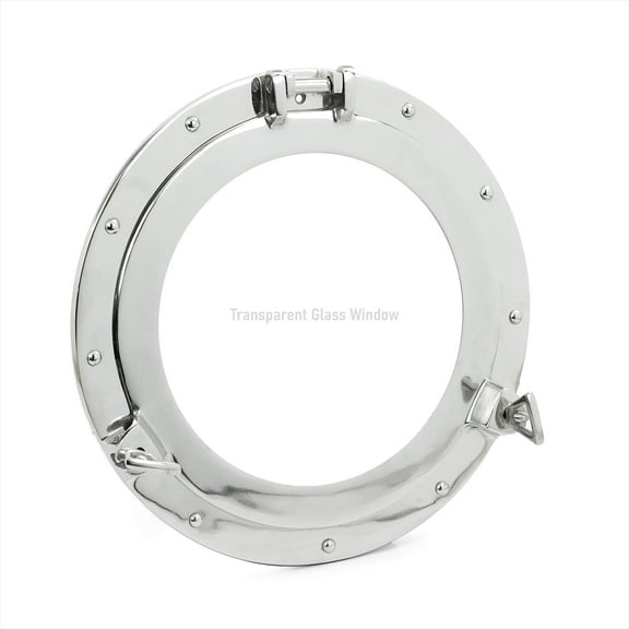 Nagina International 17" Premium Silver Lined Aluminum Nickel Plated Ship's Nautical Porthole Window | Maritime Wall Decor & Gifts