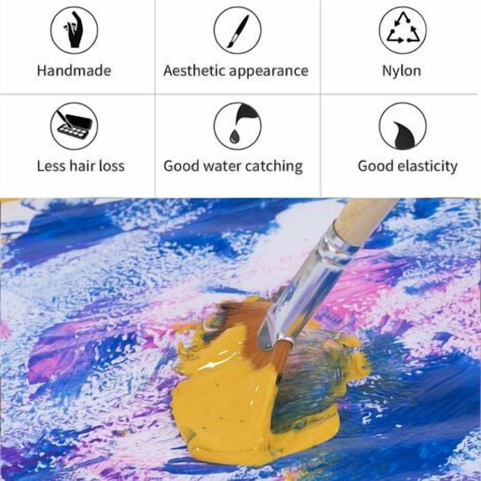 Brushes 5 pieces Fan brush Paint Brush Artists Nylon