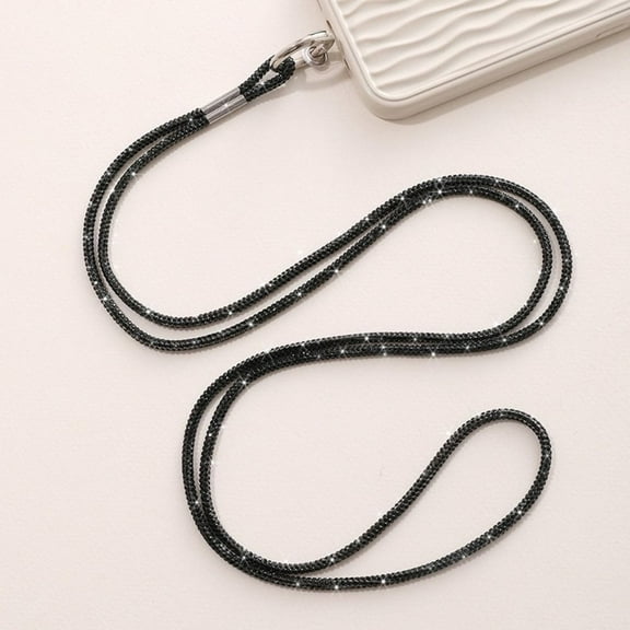 Luxury Rhinestone Phone Lanyard Glitter Diamond Crystal Phone Case Anti-Loss Hanging Ornaments Strap Keychain