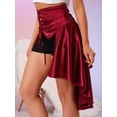 thumbnail image 7 of YiZYiF Womens Gothic Medieval Steampunk Satiny Pirate Skirt Lace-up Tiered Ruffled High Low Skirts Red XL, 7 of 7