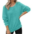 thumbnail image 3 of Bovxnpu Fall Winter Plus Size Tops for Women, Womens Long Sleeve Shirt Tops Loose Casual Fall Thick T Shirts Winter Outs Trendy Clothes, 3 of 10