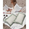 thumbnail image 4 of Farm Eucalyptus Leaves Border Outdoor Pillow Covers Set of 2,Decorative Waterproof Throw Pillow Case,Vintage Linen Cotton Linen Soft Cozy Cushion Pillowcases, 4 of 7