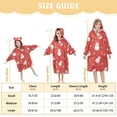 thumbnail image 4 of FORMRS Wearable Blanket Hoodie with Sleeves for Kids Cozy Flannel Sweatshirt, Red Snowman, 4 of 7