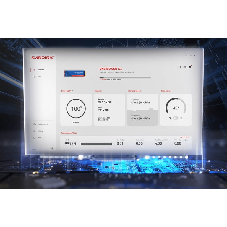 SanDisk WD Blue SN5100 NVMe SSD, 1TB PCIe Gen 4 M.2, Internal