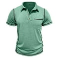 thumbnail image 4 of Ashirexll Mens T-shirts, Big and Tall Shirts for Men, Casual and Formal Shirts Turndown Collar Buttons Short Sleeve T-shirts, 4 of 7