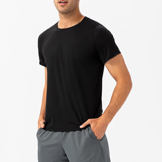 DPTALR Combinaison de Course Ample pour Homme de Printemps, Absorbant la Sueur, Respirante, Entraînement Physique, Décontractée, Manches Courtes, Col Rond, Haut/chemise