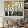 thumbnail image 1 of Designart Large Tree framed wall Art, Dense Birch Tree Forest I , Tree framed wall art decor, Grey Modern Gold framed wall art, 32x16 inches Gold Frame, 1 of 5