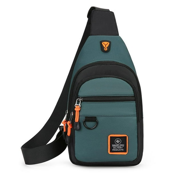 Ruifaya Bolso de pecho informal para hombre, bolso de hombro pequeño de nailon, cinturón para correr y andar en bicicleta