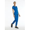 thumbnail image 3 of Elements Women's EL9935 V-Neck Scrub Top and Jogger Scrub Pant Set Royal Blue Small Petite, 3 of 3