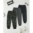 thumbnail image 3 of Toddler Boys Clothes Boys Pants Kids 3-Pack Joggers Toddler Cargo Casual Elastic Waist Pants for Boys 3T 4T 5T Size 6 7 Camo Gray, 3 of 8