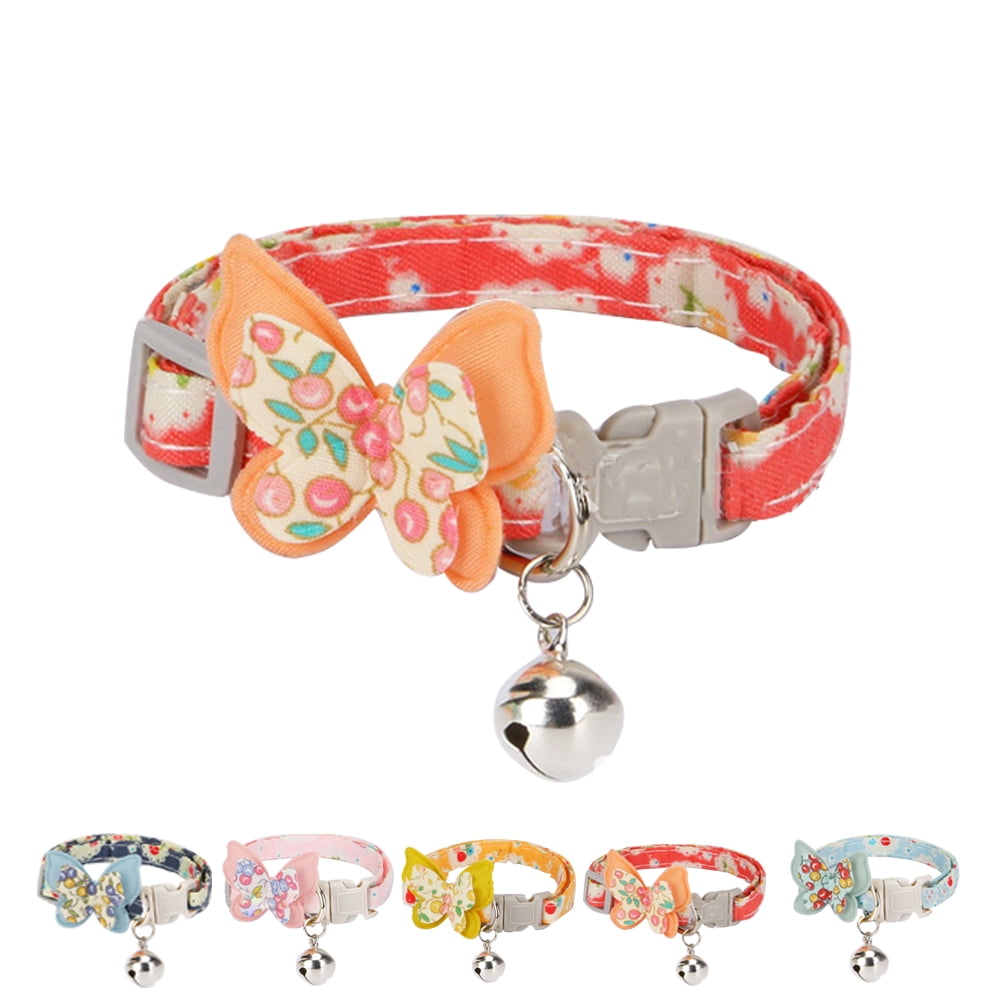 Japanese Chirimen Kitten Collar with Bell Japanese Kimono Cat Collar