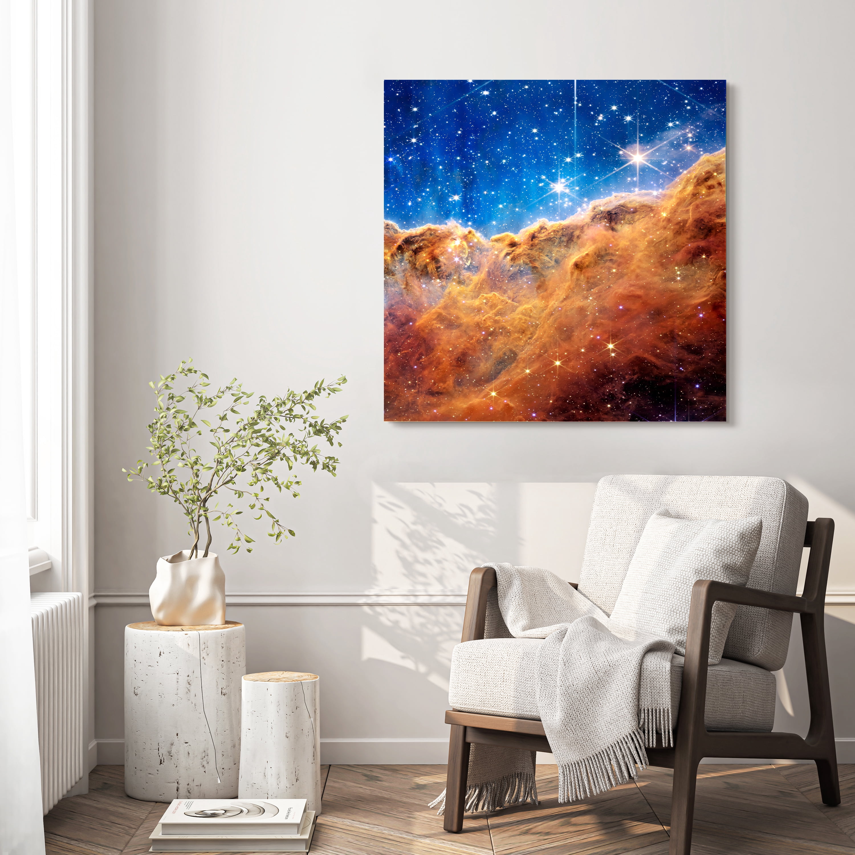"Mountains of the Carina Nebula I & II" Frameless Reverse Printed Tempered Art Glass Wall Art