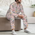 thumbnail image 7 of Naloa Hello Summer With Gnome Men’s Pajamas Set - Long Sleeve Button Down Sleep Shirt and Pajama Bottoms Sleepwear Set-X-Large, 7 of 7