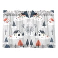 thumbnail image 7 of Yayeee Kitchen Curtains Tier Pair Light Filtering 27"x24" Rod Pocket Short Cafe Window Panel, Cartoon Blue Houses, 7 of 7