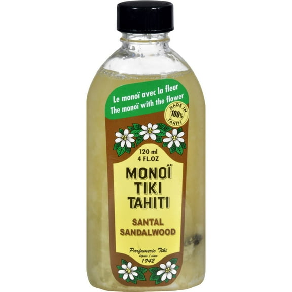 Monoi Tiare Tahiti Monoi Tiki Tahiti®, Coconut Oil, Santal Sandalwood, 4 fl oz (120 ml)