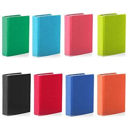 Jumbo Book Covers Set of 3 Solid Colors Black and Red & 2 Bookmarkers Lime 
