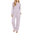 thumbnail image 3 of UVN Womens Pajamas Sets Long Sleeve Tops and Long Pants 2 Piece Outfit Fall Sleepwear Nightwear Soft Pjs Lounge Sets, 3 of 8