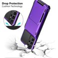thumbnail image 5 of for Galaxy S21 Ultra Case Wallet 4-Card Flip Cover Credit Card Holder Slot Back Pocket Dual Layer Protective Hybrid Hard Shell Bumper Armor Case for Samsung S21 Ultra 6.8 Purple, 5 of 13