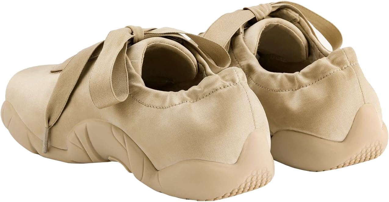 JW PEI Flavia Ballerina Sneakers For Women - Satin Fabric, Low Heel, Comfort Style