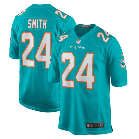 Men's Nike Cam Smith Aqua Miami Dolphins Game Jersey