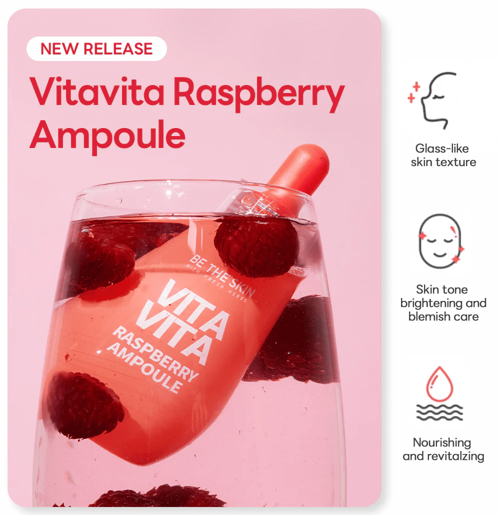 Be The Skin Vitavita Raspberry Ampoule – Brightening Vitamin C Serum 30ml