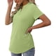 thumbnail image 4 of Mujeres sueltas casual manga corta cuello pico sólido casual blusa camiseta túnica tops Fridja  zx4133, 4 of 9