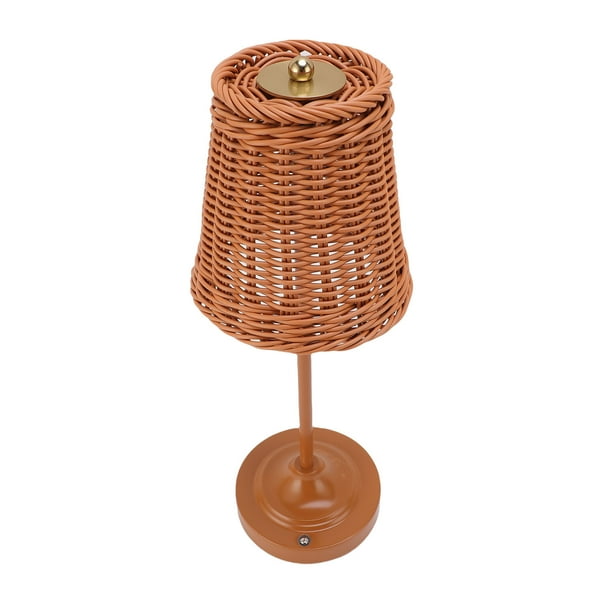 Lámpara Que Funciona Con Pilas, Lámpara De Mesa De Ratán Moderna, Recargable Y Versátil, Respetuosa Con Los Ojos, Para Uso En Interiores Y Exteriores