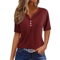 thumbnail image 1 of Blusa gráfica de manga corta para mujer: sudadera con estampado geométrico, cuello redondo, top informal elegante para salidas de verano y regalos., 1 of 5