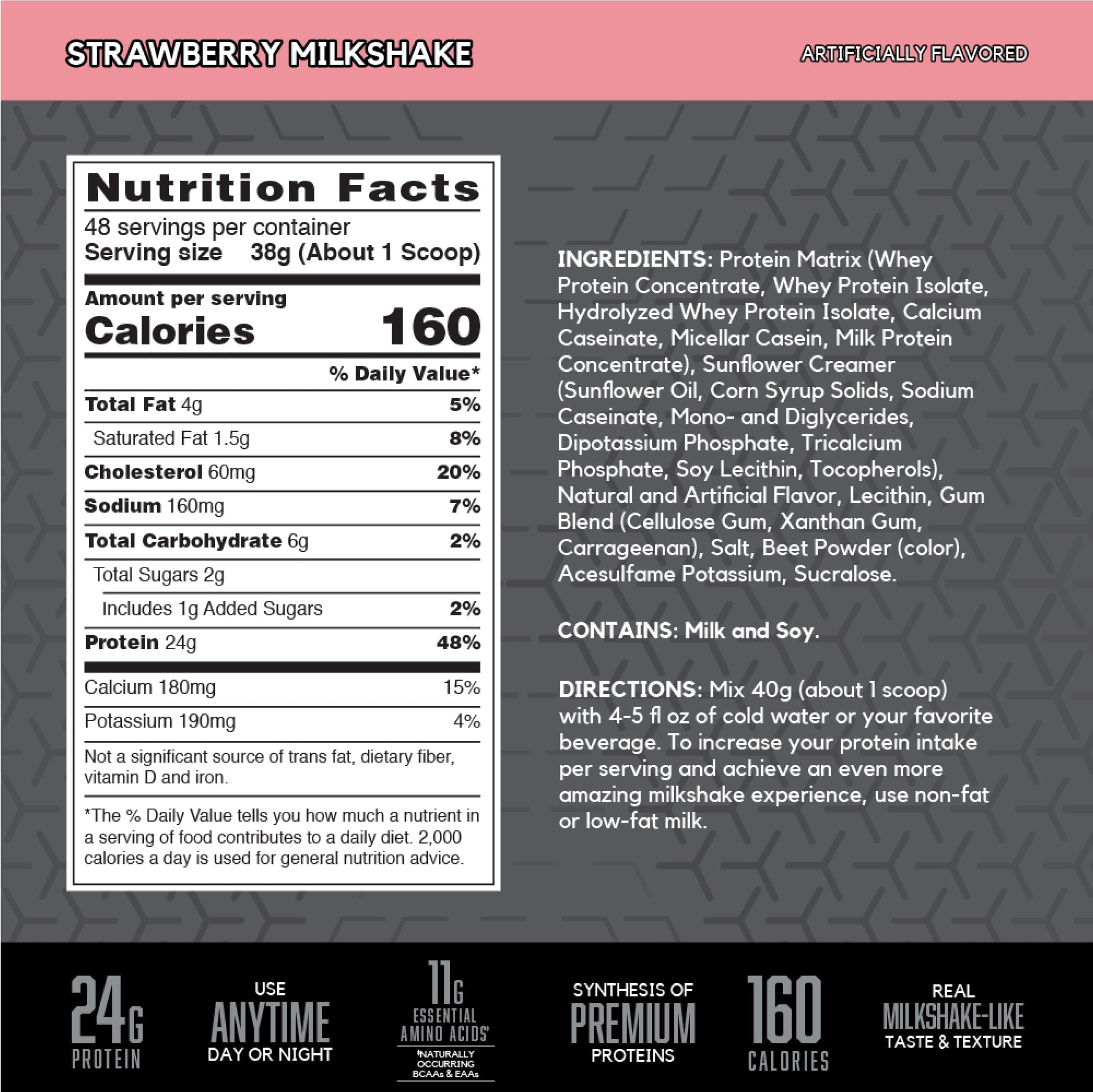 BSN Syntha 6 Edge Protein Powder, Strawberry Shake, 24G Protein, 3.86 Lb