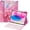 A-HotPink Marble, variant on for iPad (A16) 11th/10th Generation Case with Keyboard(2025/2022)-7 Color Backlight Wireless Detachable Folio Keyboard Cover with Built-in Pencil Holder for iPad 11/10.9 inch, Purple Marble