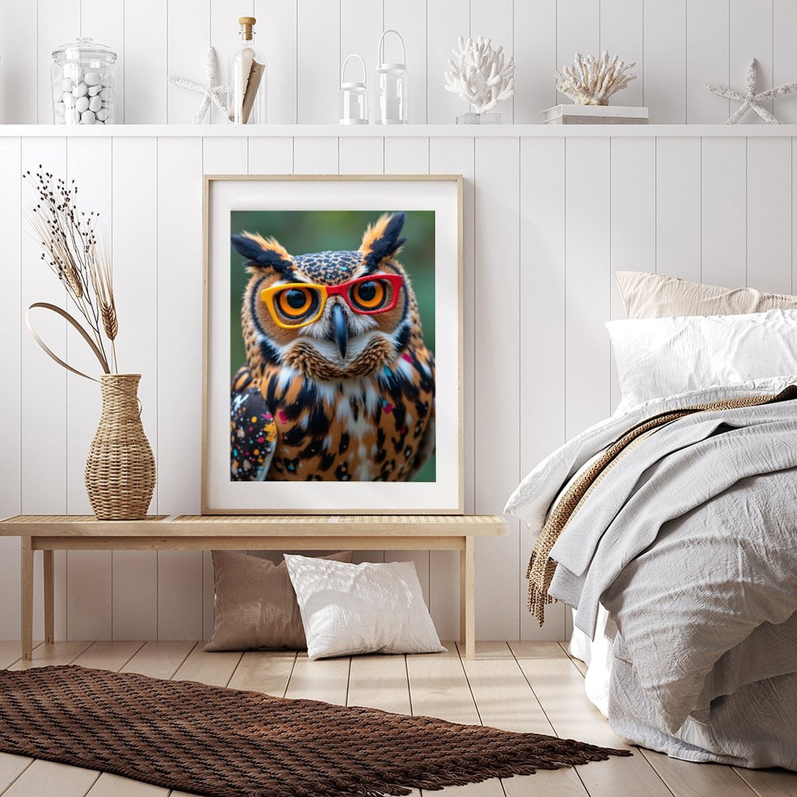 Diamond Art Kit for Adults, Owl Wearing Colorful Glasses Diamond Painting for Adults Beginners, 5D DIY Diamond Art Painting Kits, Colorful Diamond Painting Craft for Home Decor 12x16