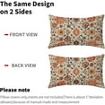 thumbnail image 5 of Navy Blue Orange Boho Lumbar Pillow Covers 12x20 Set of 2 Rustic Ethnic Carpet Pattern Vintage Floral Print Decorative Rectangle Throw Pillows Fall Farmhouse Cushion Case Decor for Couch Sofa Bed, 5 of 7