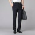thumbnail image 4 of Elvqul Slim Fit Dress Pants Men Big and Tall Work Navy Stretch Flat Front Straight Dress Pants, 4 of 9