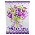 thumbnail image 2 of Northlight Welcome Purple Floral Bouquet Outdoor Garden Flag 12.5" x 18", 2 of 8