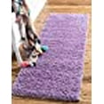 thumbnail image 2 of Unique Loom Solo Solid Shag Collection Area Modern Plush Rug Lush & Soft, 2' 2 x 6' 5 Runner, Lilac, 2 of 5