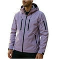thumbnail image 3 of QIUOMBBP Windbreaker Hoodie Jackets for Men Lightweight Zip Up Sweatshirt Hoodies with Pockets Winter Thicken Warm Outdoor Rain Coat, Hot Pink, XXL, 3 of 5