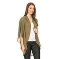 thumbnail image 2 of Women's Solid Casual Chiffon loose Kimono Sleeve Open Front Cardigan Capes, 2 of 4