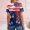 thumbnail image 5 of Women's 250th Anniversary Usa Shirt Independence Day Patriotic Star Stripe Print V-Neck Button Short Sleeve Top, 5 of 7