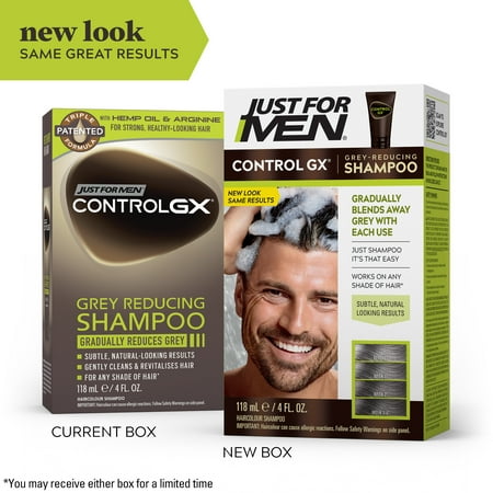 Just For Men Control GX Gray Reduction Gradually Colors Hair Daily Shampoo, 4 fl oz